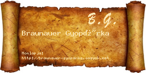 Braunauer Gyopárka névjegykártya